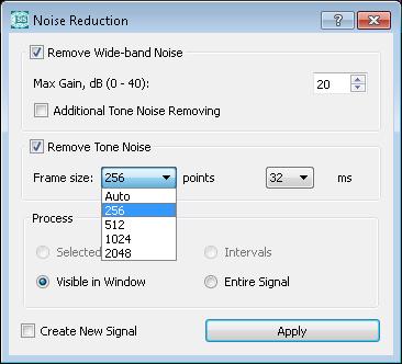 SIGNAL S PROCESSING 10.8 Noise reduction The operation of noise reduction provides removing of wideband and tonal noises from a signal.