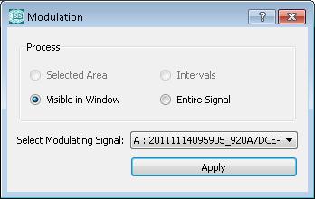 SIGNAL S PROCESSING 10.10 Modulation The modulation mode is a dot-by-dot multiplication of two signals with floating normalization of the result.