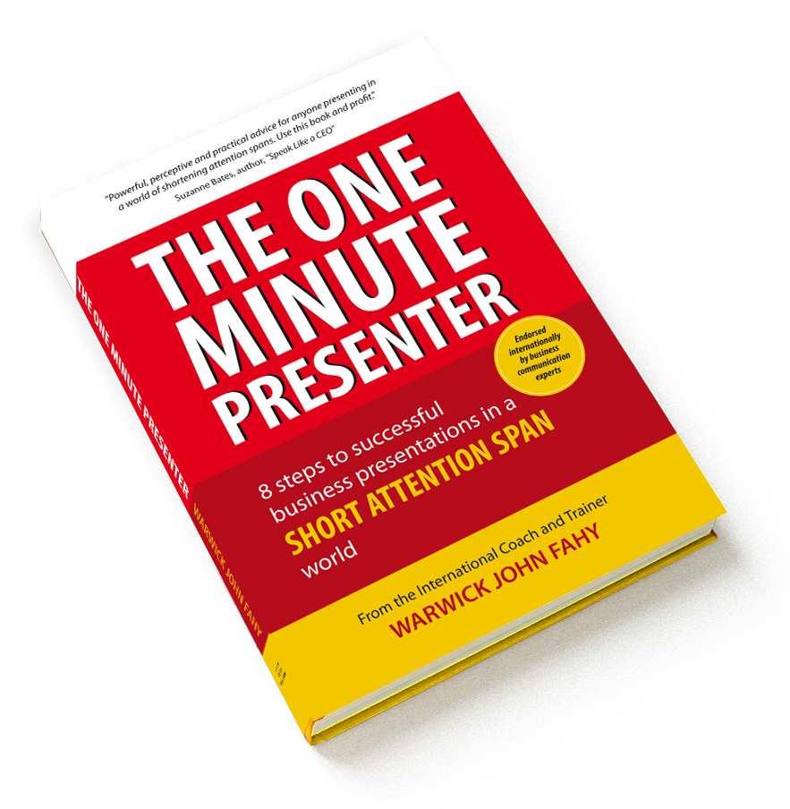 Warwick is the author of The One Minute Presenter : 8 steps to successful business presentations in a short attention span world.