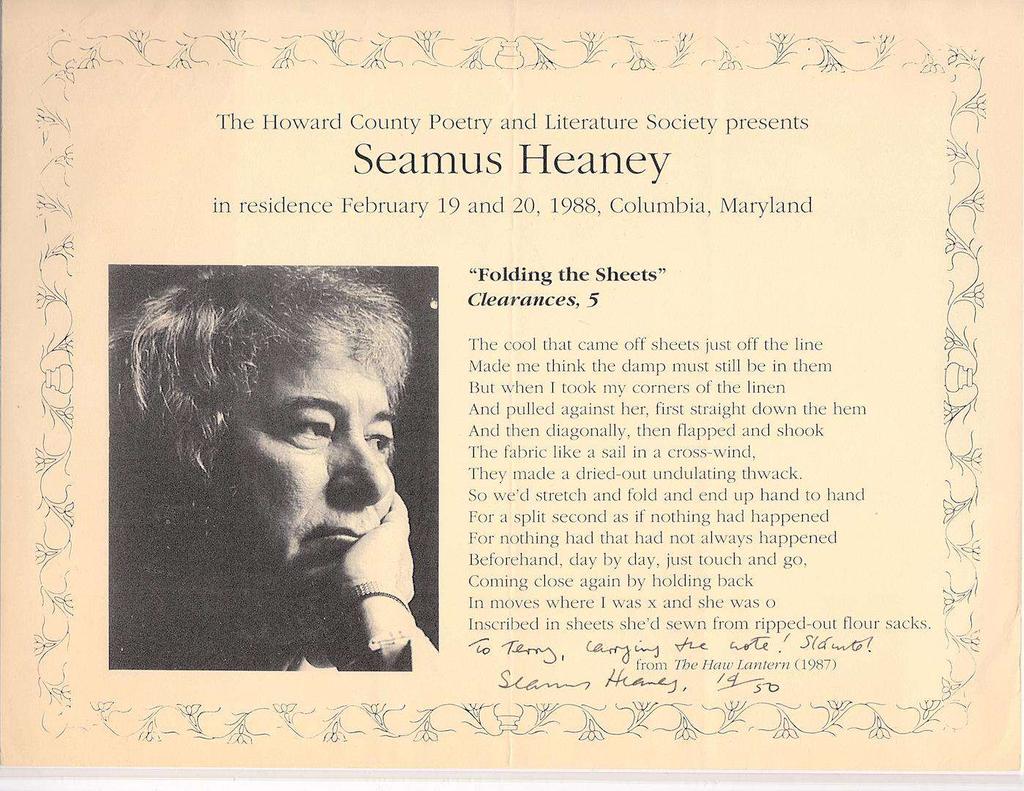 39. Heaney, Seamus. THE GOVERNMENT OF THE TONGUE The 1986 T. S. Eliot Memorial Lectures and Other Critical Writings. London: Farrar, Straus, & Giroux, 1989. First U.S. Edition.