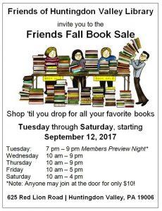 625 Red Lion Road, Huntingdon Valley, PA (215) 947-5138 Huntingdon Valley Library Newsletter - Sept.