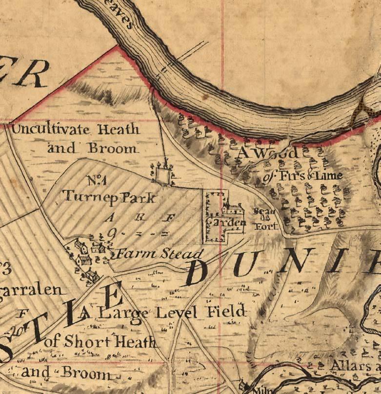 NEWS A detail from Peter May s map of 1757, showing Castle Dounie, which was burnt down by the Duke of Cumberland just 11 years earlier Photo credit: Lovat
