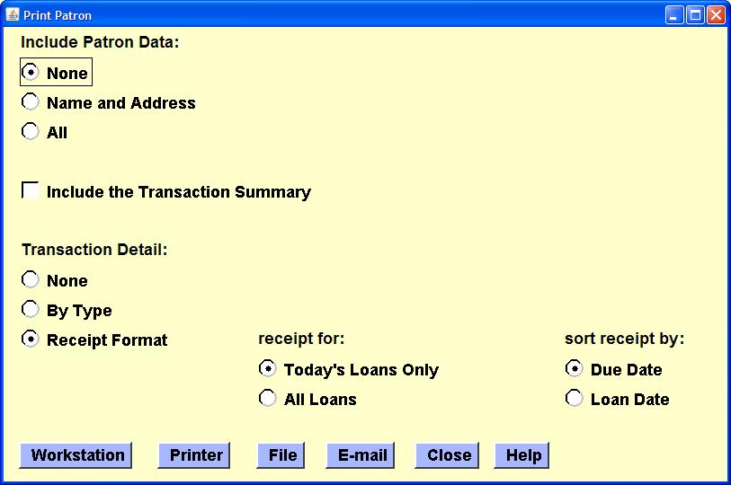 Loan Items: Print Receipt 7 Bates,Mary Due 03/26/2013