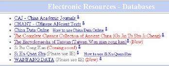 Click on the corresponding database title. The webpage will connect you to the database. Both databases provide Basic Search, Advanced Search and Online Catalogue Browsing.