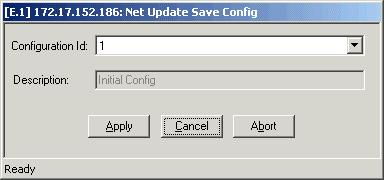 Chapter 1 Edit Configuration Mode Net Update The Net Update command allows you to save the current Edit Configuration and/or flip configuration to all Megaplexes in the net. Figure 1-18.