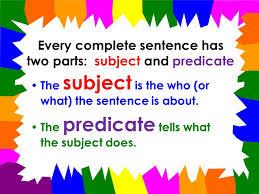 46 LANGUAGE STRUCTURES AND CONVENTIONS Subject and Predicate Sentences can be