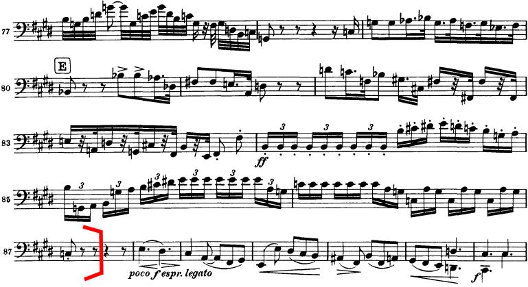 Set 3 Bass Page 3 of 4 Symphony No. 4 in E minor, Op. 98 Johannes Brahms Mvt. 2. Andante Moderato.