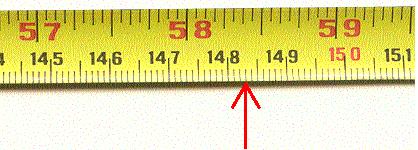 10. Needing to cut rope, Sam marked the desired length of 148.3 cm as shown below.