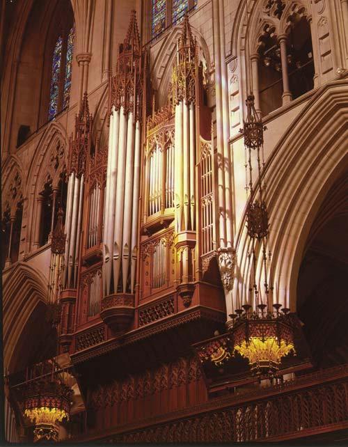 Both are enormous spaces with excellent acoustics and organs, and included choirs as well as organ music.