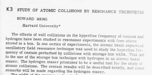( dephasing) collisions of free atoms stored in a box abstract at ICPEAC II, 1961