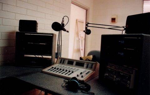 The radio studio shown here is located at Hermansburg, which is 120 kilometers from the CAAMA building in Alice Springs.