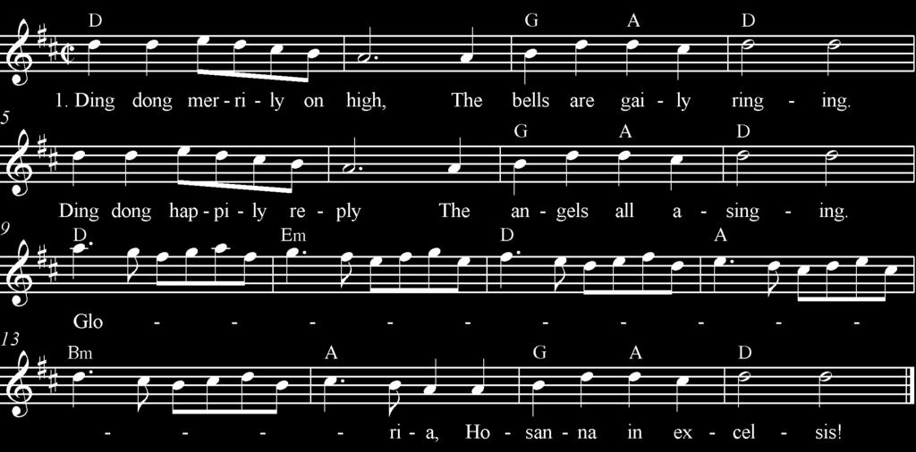 Ding Dong Merrily On High (Transposition) - Answers for up a Major 6th. Transpose Ding Dong Merrily On High up a Major 6th. 1. hat is the original key of the song? F Major 2.