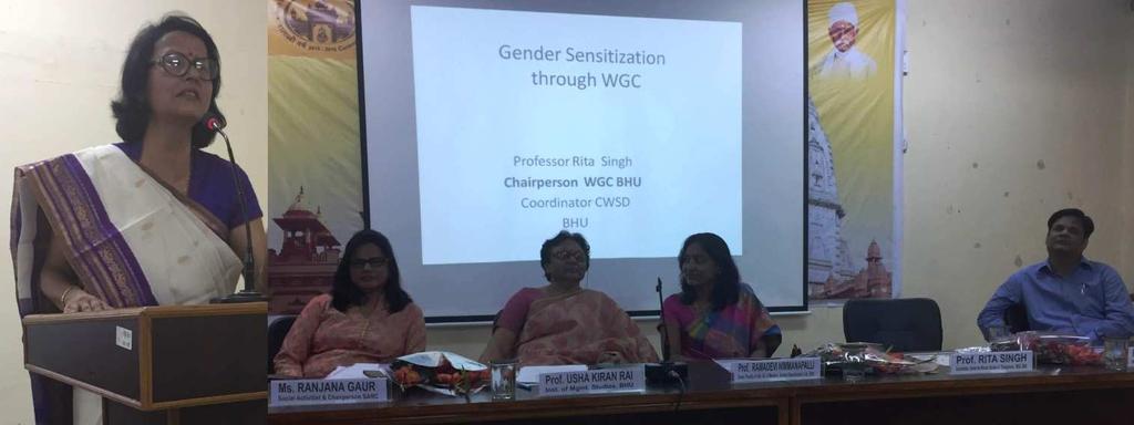 BANARAS HINDU UNIVERSITY Press Release on Gender Sensitization Program 25 October 2016 क श ह द वववय लय क बध श स थ न म दन क 25 सत बर 2016 क.