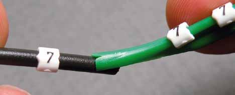 SM-03 SNAP-ON CABLE MARKERS - 40 C +150 C SM-03 Cable markers with green applicator. Cable ext.ø range 1,9 2,65 mm (0.07 0.10 in.) and c.s.a range 0,5 1 mm 2 (20 17 AWG) Colour Character Code Markers per applicator Quantity white A to Z + - /.
