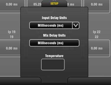 Delay Bypass - Touch the button to toggle the delay in or out. Use this to compare the direct and delayed signal, for example when you are time aligning delay fill speakers.