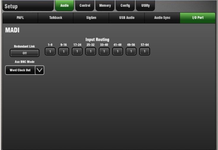 9.5 Audio Sync Setup page Use the Audio Sync Setup page to choose the Audio Clock Source for the GLD system. 9.