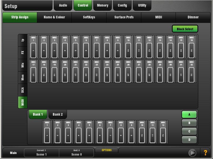 2 MIDI Strips Fader strips within the Banks can be assigned as MIDI Strips. There are 32 MIDI Strips available.