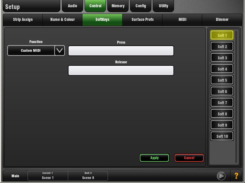 Assign SoftKeys as: Unused No function Mute - For example, using DCAs as Mute Groups Sel Quick access to processing for a channel Mix Quick access to a specific Mix PAFL Quick access to a selected