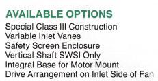 PL182 DIRECT DRIVE AVAILABLE OPTIONS Special Class III Construction
