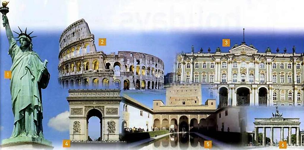 Match the countries with the pictures Colosseum in Rome Hermitage Museum, St Petersburg The Statue of