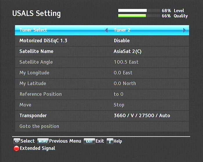 31 Searching for broadcasting services 27 To use the USALS protocol, select the Installation > USALS Setting menu You should see a screen like the left figure At first you have to set the Motorized