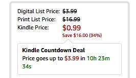 Kindle Countdown Deals Have to be in KDP Select for at least 30 Days and cannot leaving during