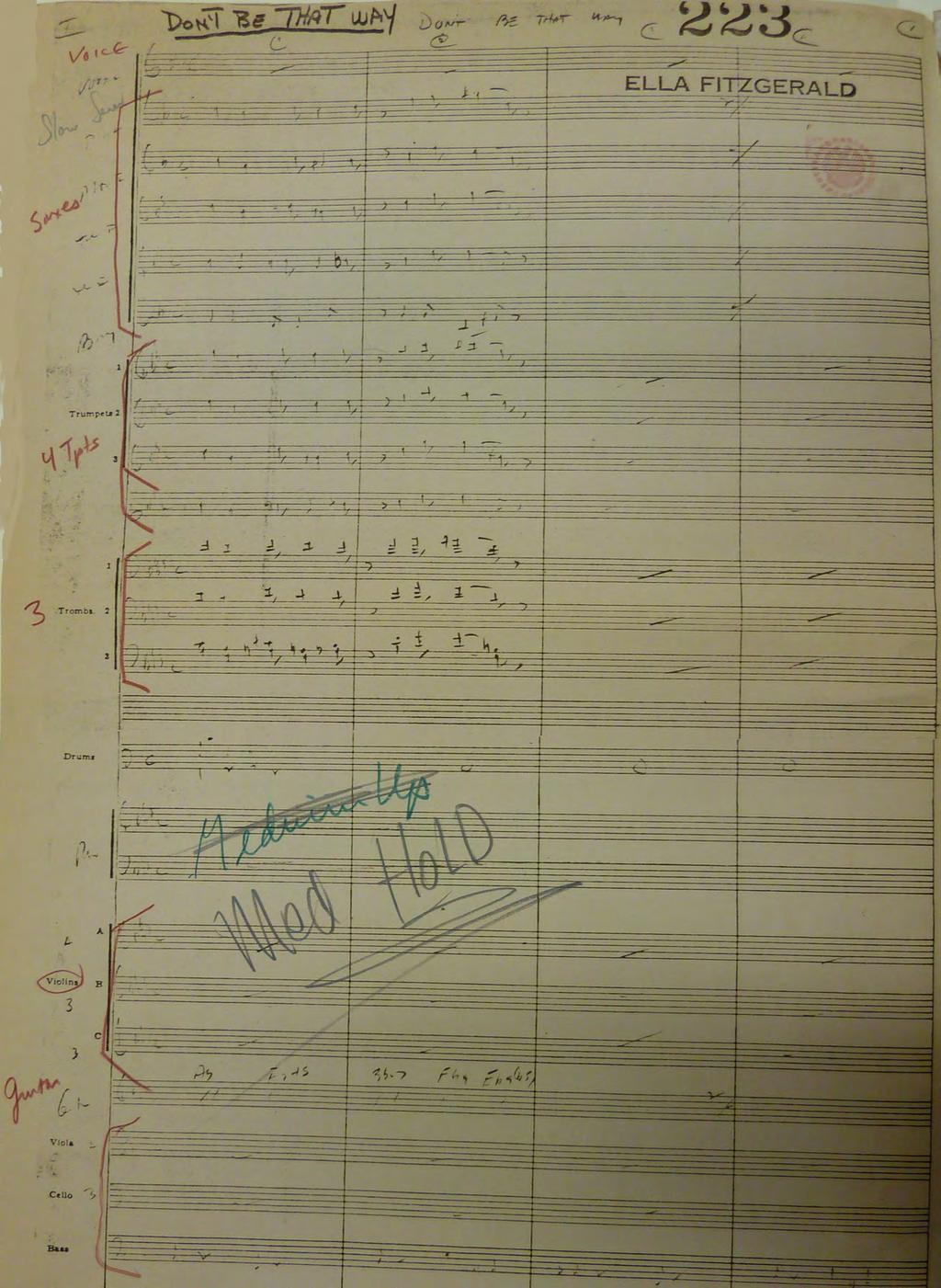 Here is the Nelson Riddle score from 1961.