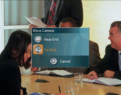General Use How to use Far End Camera Control in a call: 1. Select the Move Camera icon from the menu when in a call. 2. Select Far End in the dialogue box that is displayed. 3.