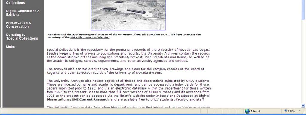 Here is the updated homepage for the University Archives.