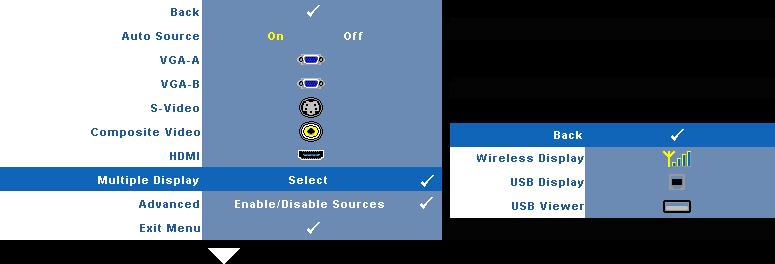 If you press the Source button when the Auto Source is set to On, it automatically finds the next available input signal. VGA-A Press to detect VGA-A signal. VGA-B Press to detect VGA-B signal.