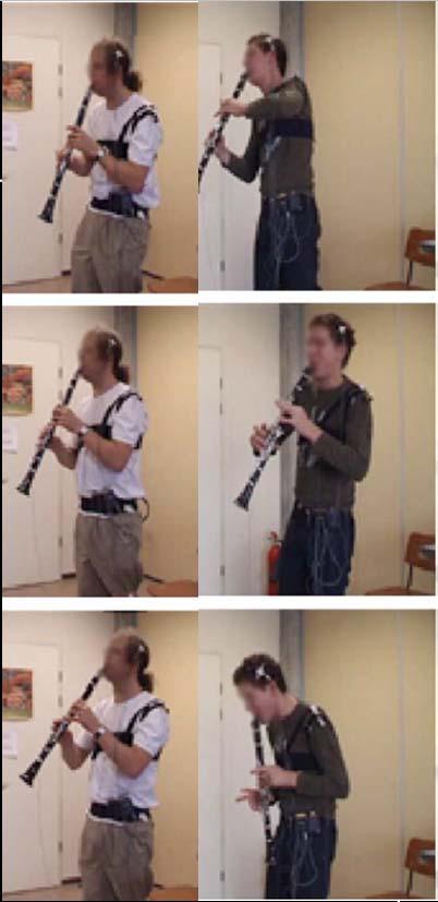 Krumhansl, Vines, & Chapados Vines et al (2006) clarinet solo / continuous measure / AO, VO, AV (AV) modeled as an interaction (AO + VO): perceived smooth & controlled body movements.