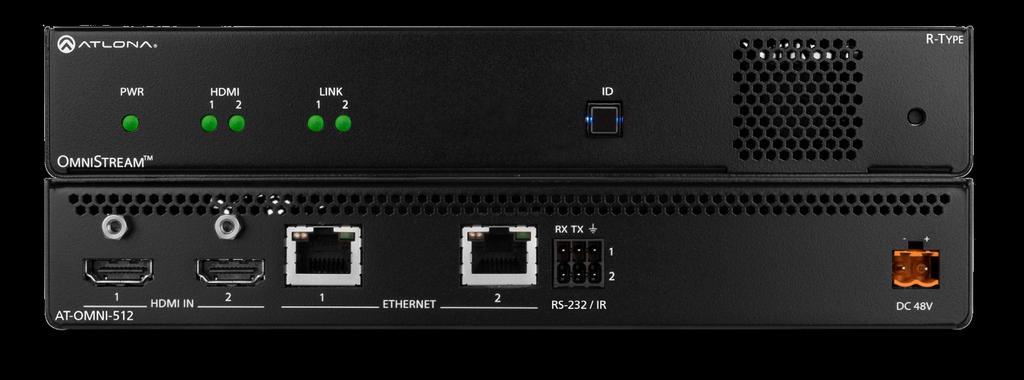 Introduction The Atlona OmniStream R-Type 512 () is a networked AV encoder with two independent channels of encoding for two HDMI 2.