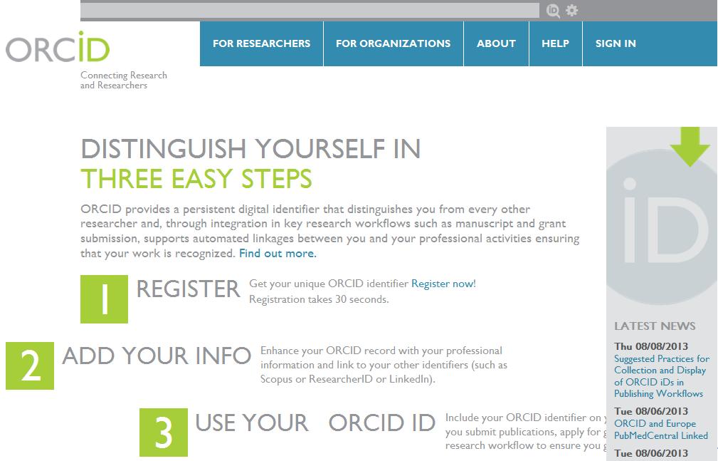Publishing Your Research 2016 Page 44 ORCID: Open Researcher and