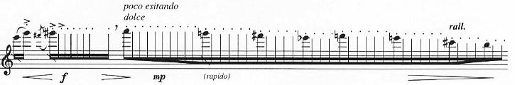 descending direction of the melody, longer durations, where the presence of the motive γ has an important role for returning to the initial modal context.