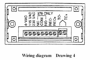 IV) Wiring diagram a) Connect the AC line to the rear of the instrument. The model 378 can be used with 115/230 VAC 50/60Hz, refer to drawing 4.