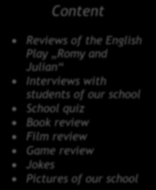 SCHOOL IS COOL Content Reviews of the