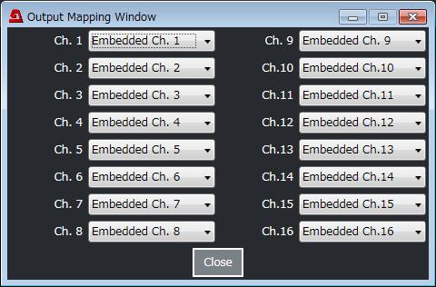 Sampling Rate Converter Selecting Sampling Rate Converter in the Audio Block diagram opens the following menu screen. Item Default Setting Description Ch.1/2- Ch.