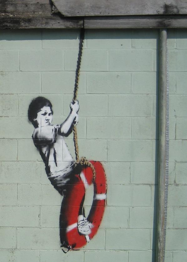 What is unusual about Banksy s art?