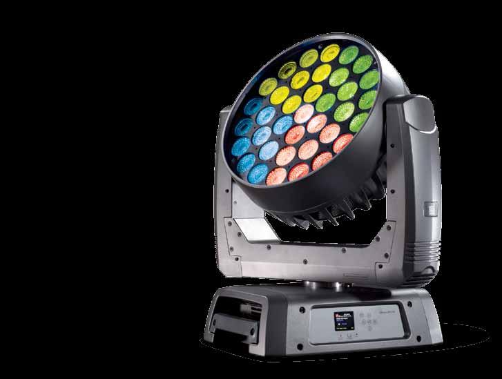 1e200499 374 597 308 - Bright RGBW LED based wash zoom moving head - Designed for pro user and long distance installation - As bright as majority of the lamp based 1200 wash - 10/40 zoom - Throw