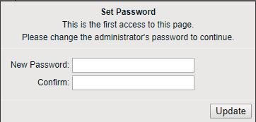 When you access the Setup page for the first time, input root as the user name and Projector as the password in the authentication dialog.