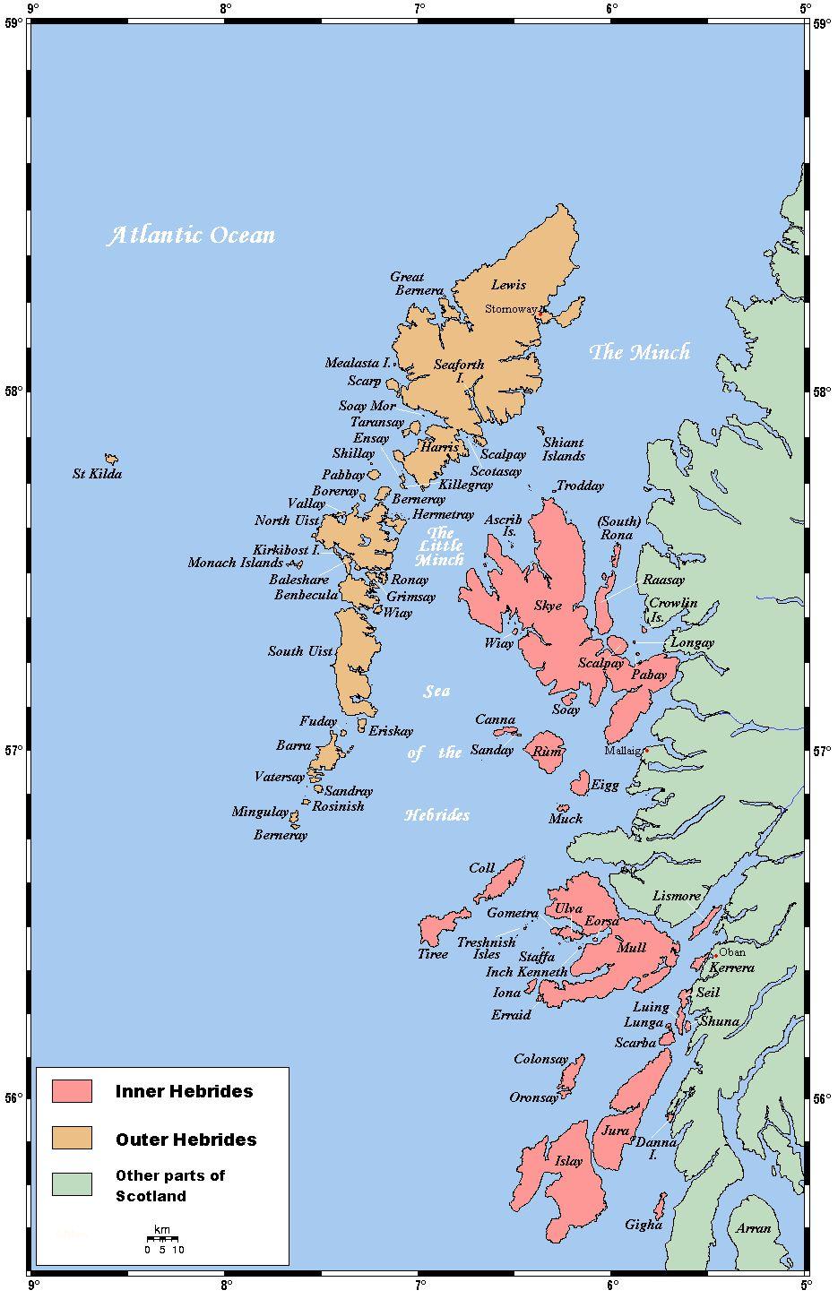 Hebrides The Hebrides, are located in Northwest Scotland, and made up of