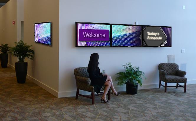 Entrance Corridor to Pre-function Area MCB West View ` Content Programming All digital display systems in the Center are