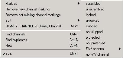 Channel list: The imported channels will be pasted at the location the cursor is on at the moment you paste the channels.