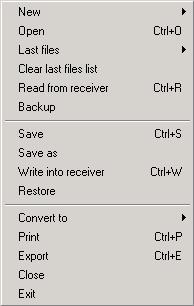 5 Functions 5.a File functions To get the file functions, please click on the "File" button.