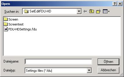 on the button "File" and then select the function "open" from the file menu.