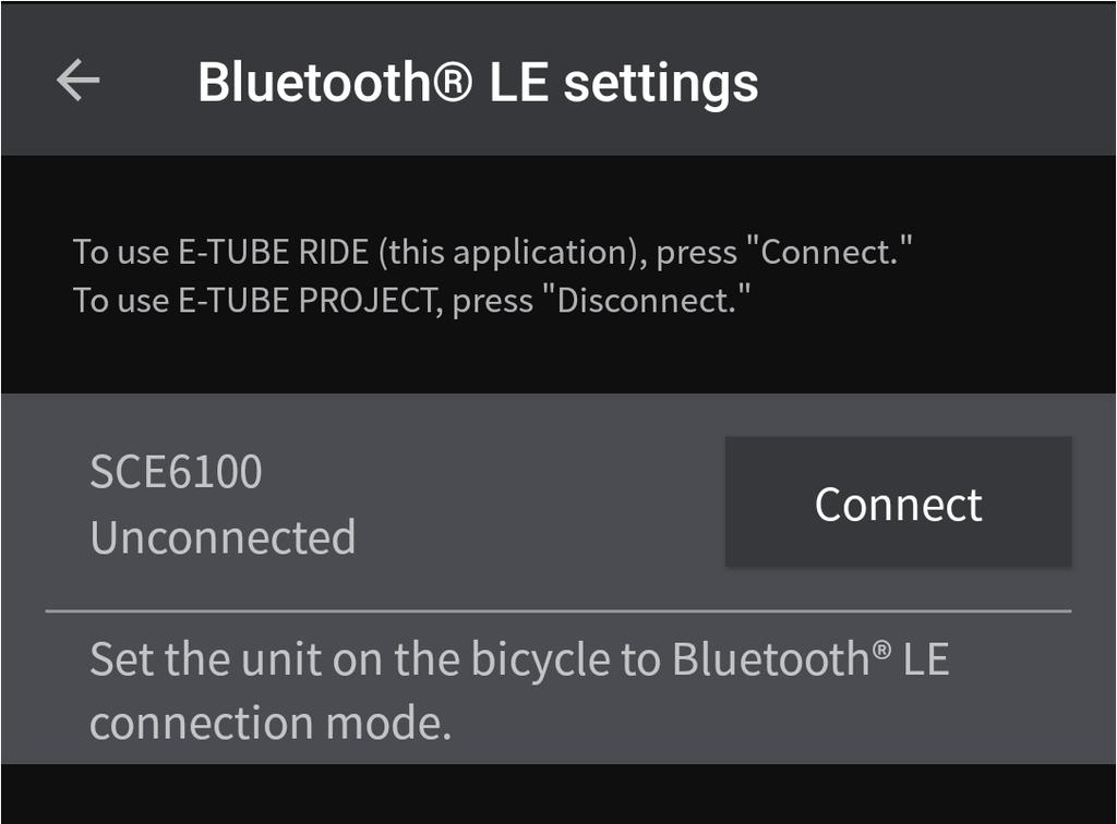 Configuring a Bluetooth LE Connection with the Wireless Unit 2. Tap "Connect" if unable to automatically connect for any reason (such as a connection timeout).