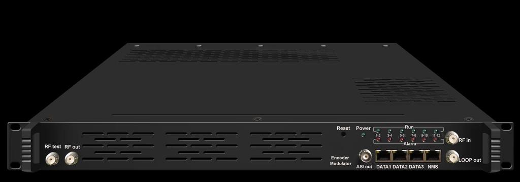 It also supports DVB-C with 16 non-adjacent carries or DVB-T with 8 non-adjacent carriers and supports16 MPTS as mirror of 16carriersor 8 MPTS as mirror of 8 carriers through Data2 (GE) output port.