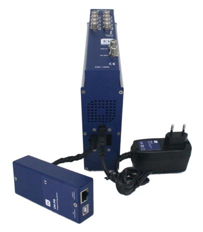 ACCESSORIES CM PR / FA 55 REFERENCE CM PR Code - 082014 Ports - Ethernet, USB (Tipo B) Feeding - 14 PIN HE bus. Dimensions mm 115x28x48 It allows the programming of CM Headend modules.