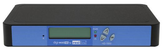 Product Description The resi-linx digi-mod HD-1600 Encoder/Modulator provides an MPEG-4 DVB-T output stream, making it ideal for any Commercial RF Network.