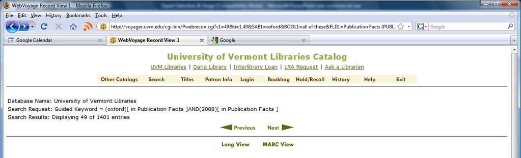 University of Vermont Order on